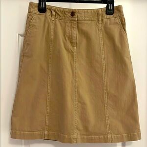Boden Khaki A-Line Knee-Length Skirt